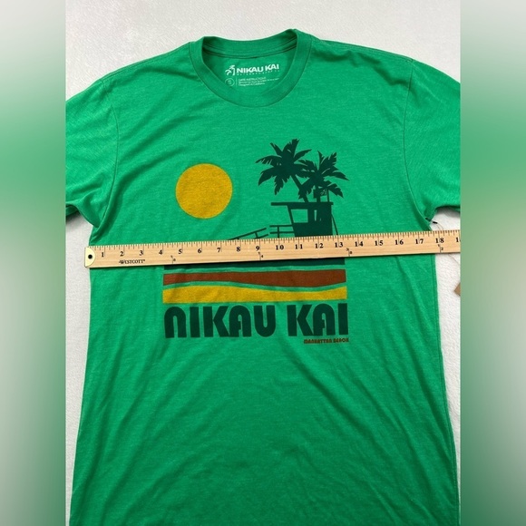 NWT Nikau Kai Green Off Duty Tropical Beach Short Sleeve Women's Small T‎ Shirt - Picture 4 of 9